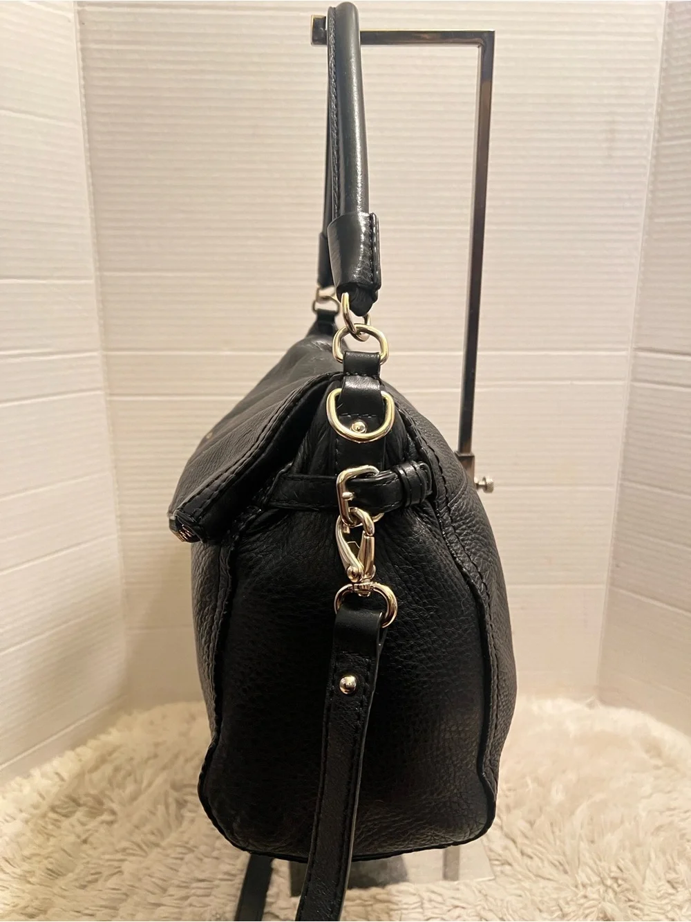 kate spade Cobble Hill Little Minka Black Leather Convertible Shoulder Bag